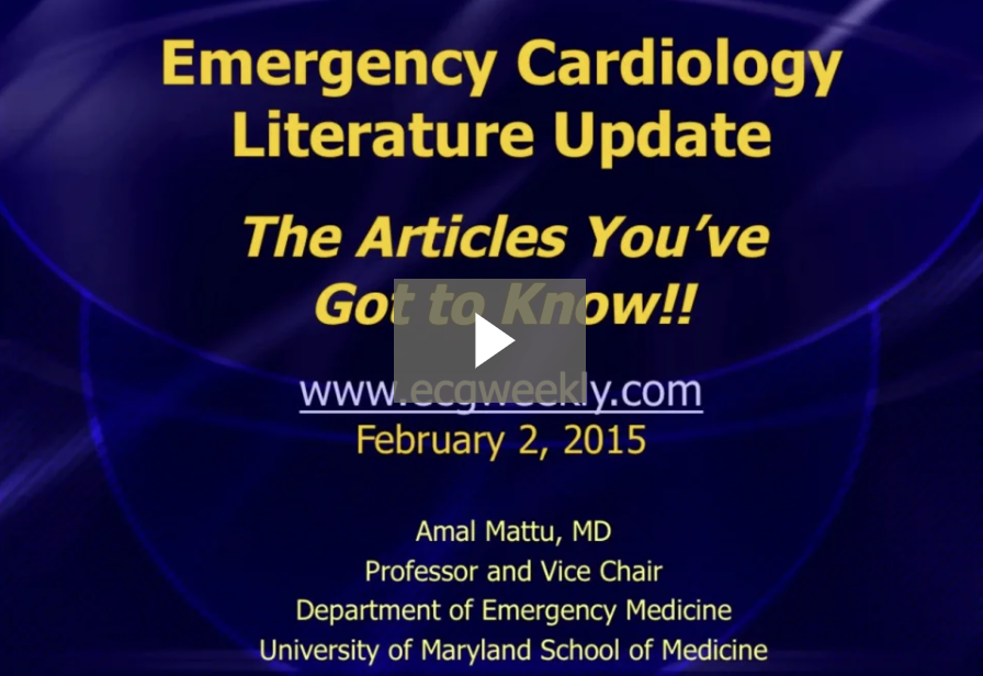 Presenting ECG — Literature Review: do we still need to send CK-MBs as a cardiac biomarker?