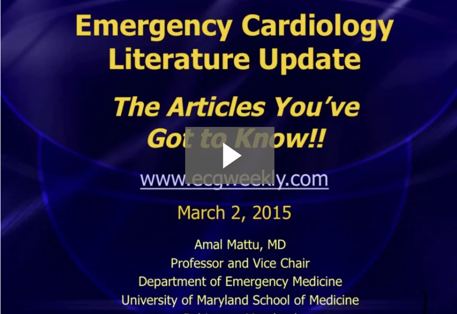 Presenting ECG — Literature Review: how does basic life support compare to advanced (ACLS) in out of hospital cardiac arrest outcomes, and does availability of prior ECGs improve accuracy of STEMI recognition by paramedics?